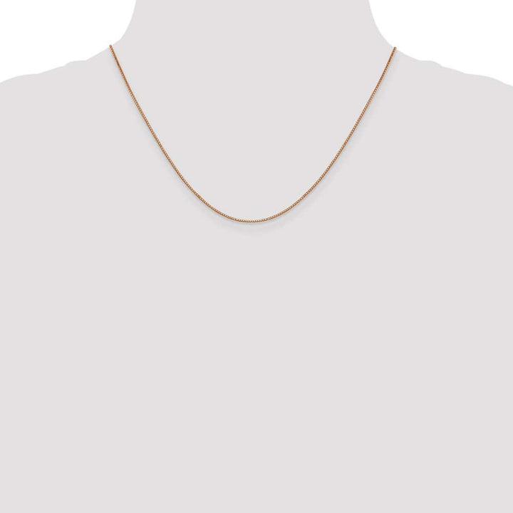 10K Rose Gold .9mm Box Chain Size 18