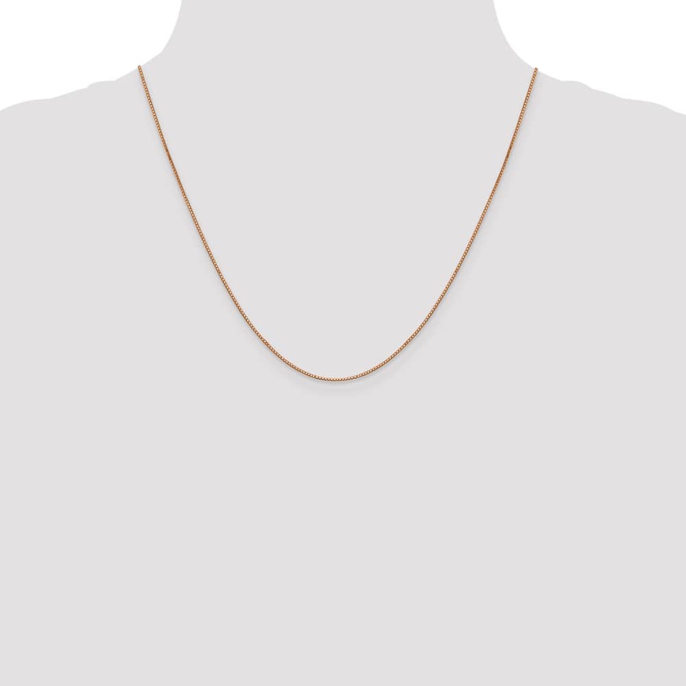 10K Rose Gold .9mm Box Chain Size 20