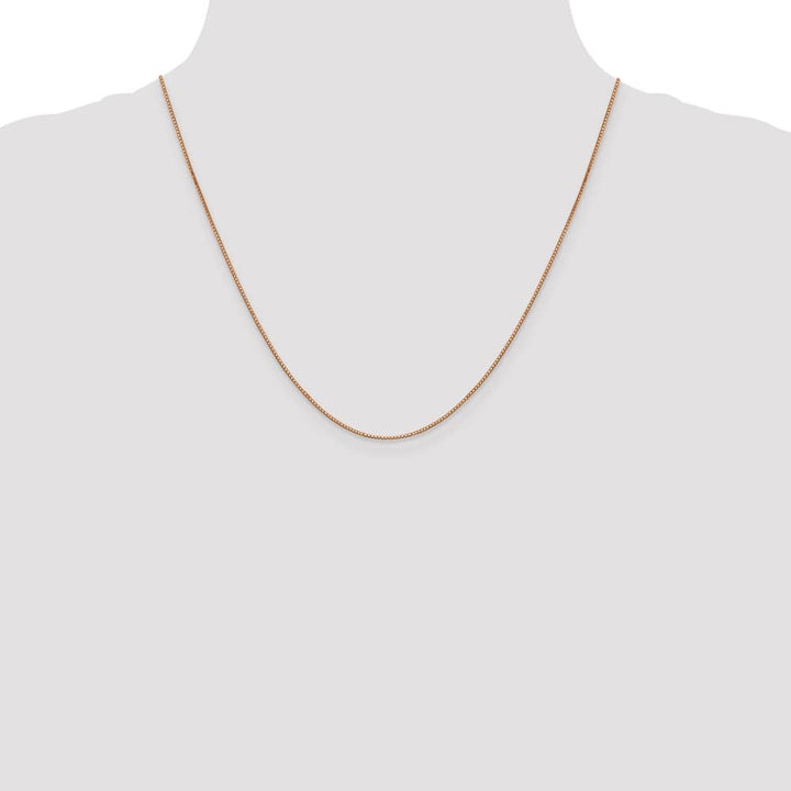10K Rose Gold .9mm Box Chain Size 20