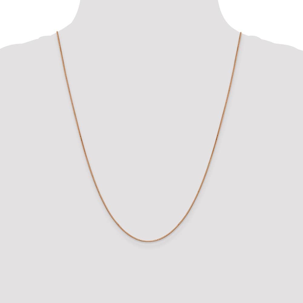 10K Rose Gold .9mm Box Chain Size 24