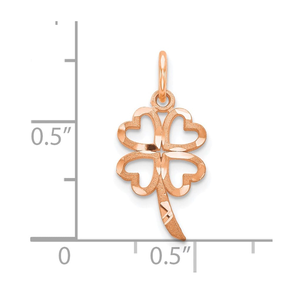 10K Rose Gold Extra Large 4-Leaf Clover Pendant