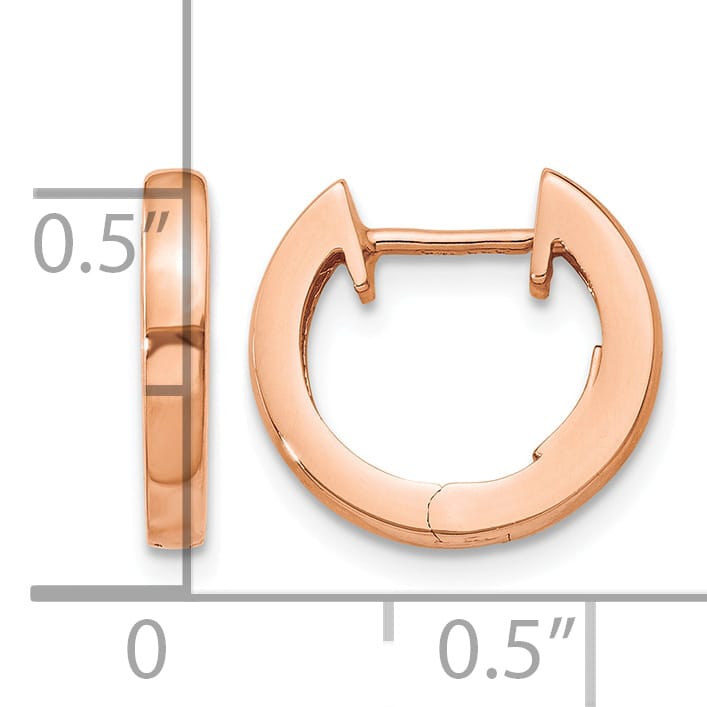 10k Rose Gold Hinged Hoop Earrings
