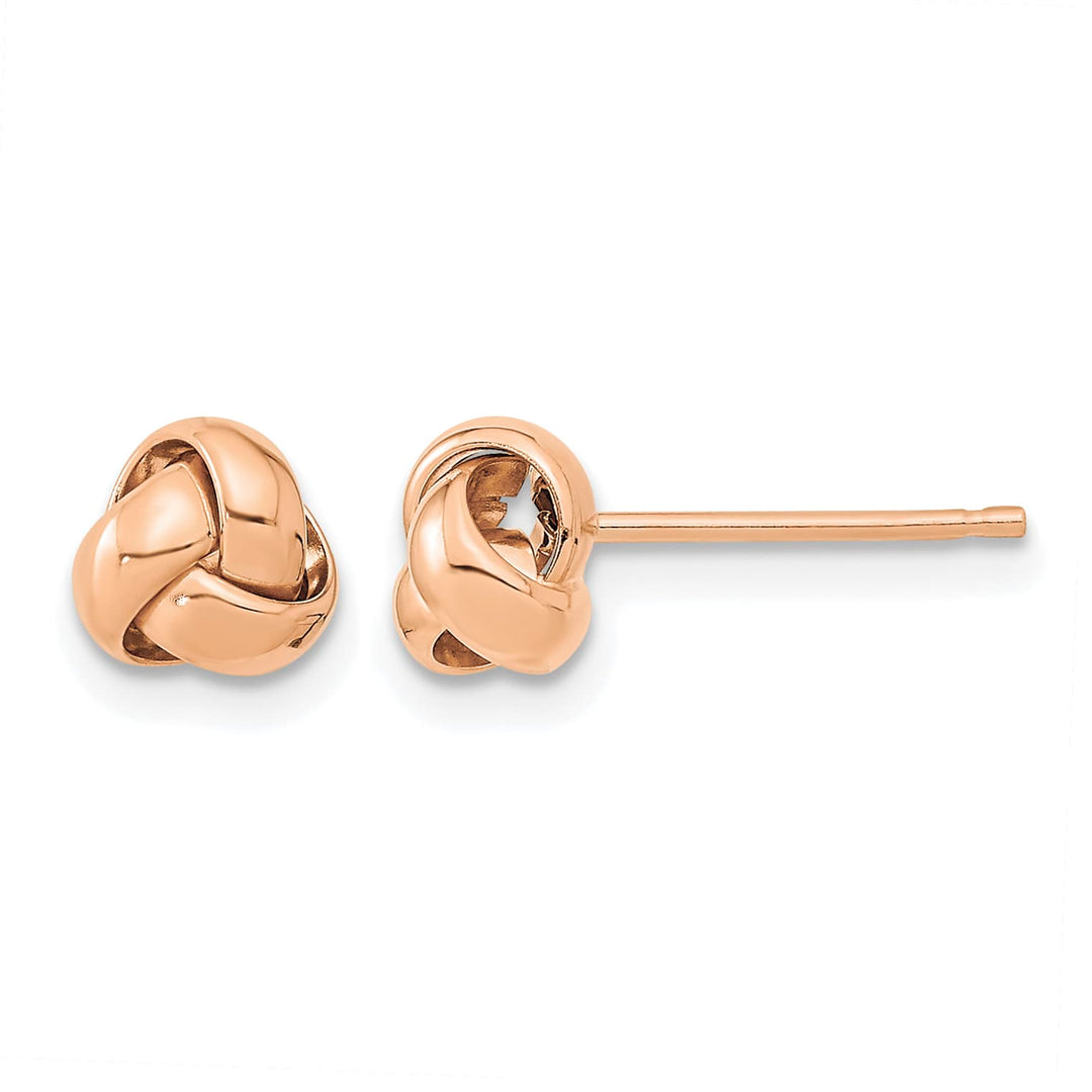 10k Rose Gold Polished Love Knot Post Earrings, 6mm