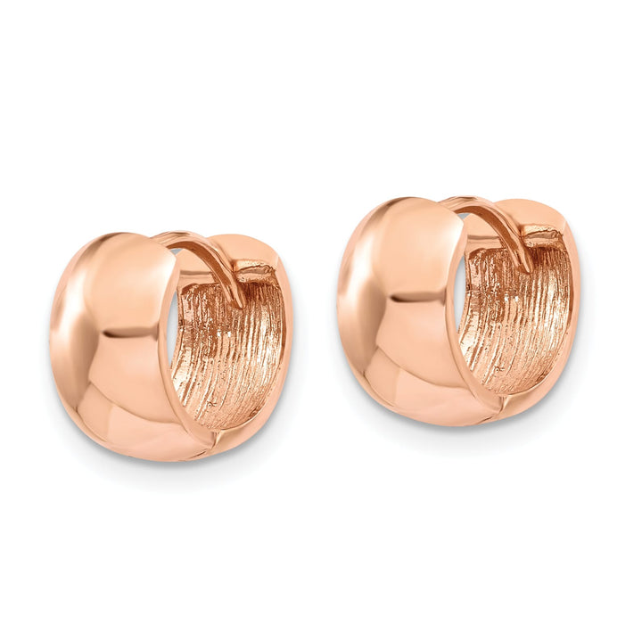 10k Rose Gold Round Hinged Hoop Earrings, 9.75mm