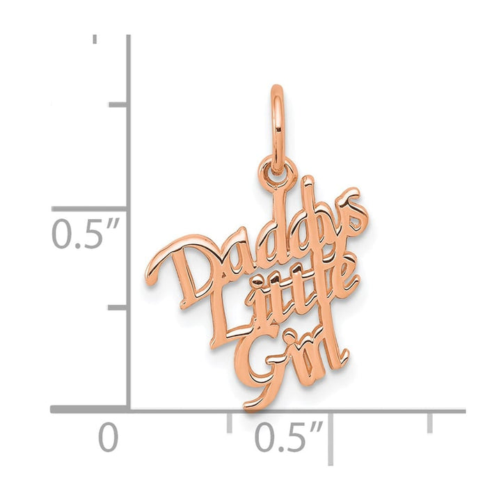 10K Rose Gold Solid Polished Medium Daddys Little Girl Charm