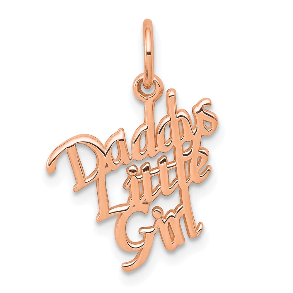10K Rose Gold Solid Polished Medium Daddys Little Girl Charm
