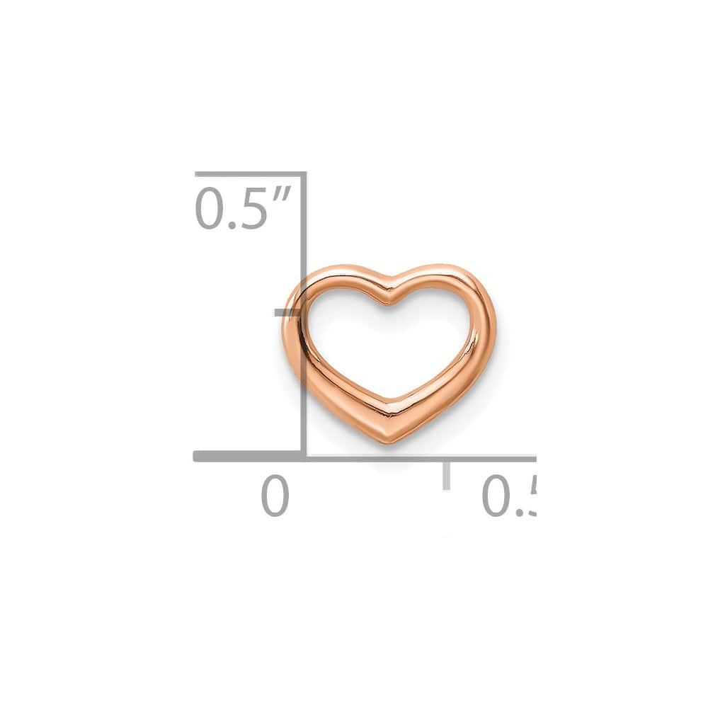 10K Rose Gold Solid Polished Petite Floating Heart Chain Slide