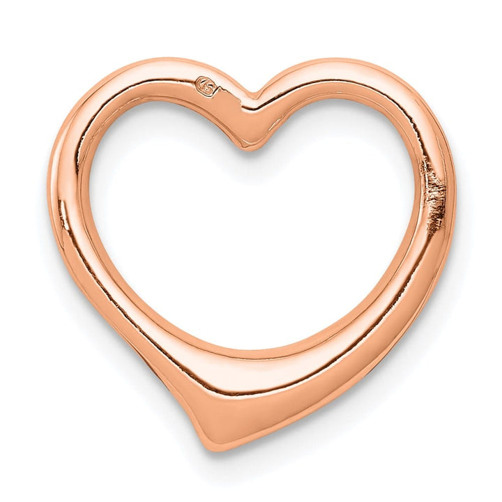 10K Rose Gold Solid Polished Small Floating Heart Chain Slide