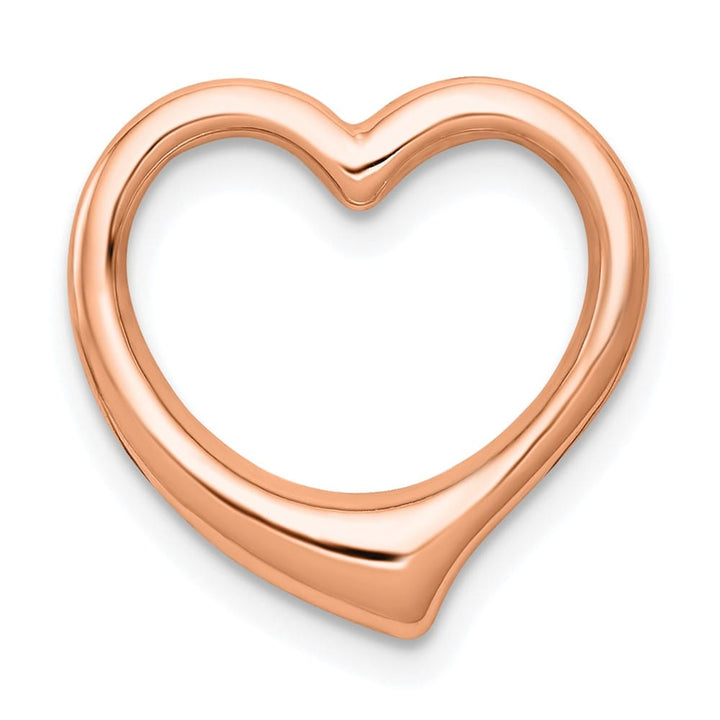 10K Rose Gold Solid Polished Small Floating Heart Chain Slide