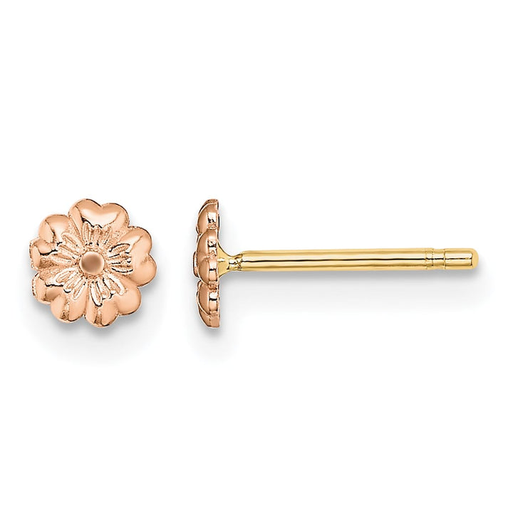 10k Rose Gold Tiny Flower Post Earrings
