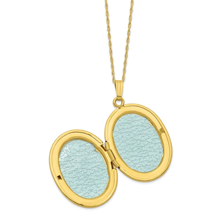10K Tri-Color Black Hills Gold 32mm Rose Oval Locket 18 inch Necklace