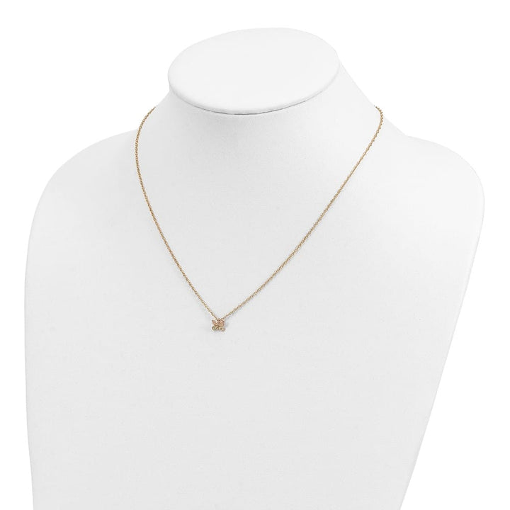 10K Tri-Color Black Hills Gold Butterfly 18 inch Necklace
