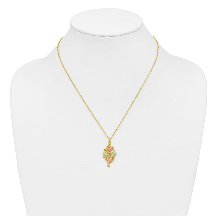 10K Tri-Color Black Hills Gold Grapes and Leaves 18 inch Necklace