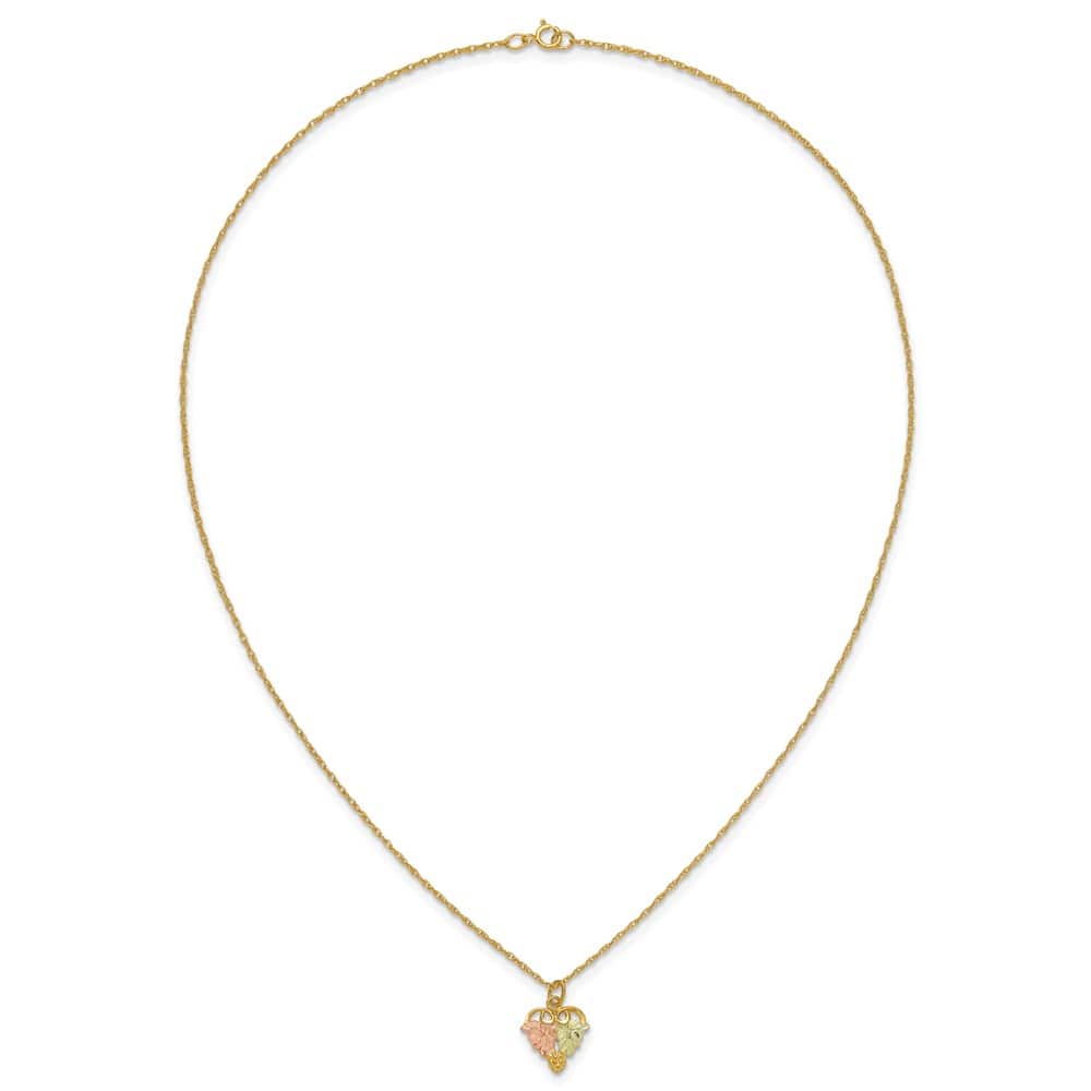 10K Tri-Color Black Hills Gold Grapes and Leaves 18 inch Necklace