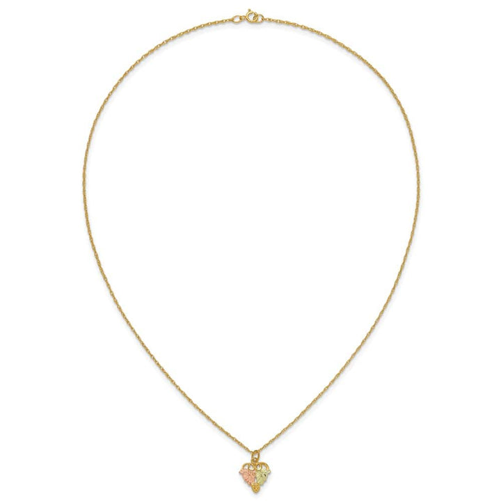 10K Tri-Color Black Hills Gold Grapes and Leaves 18 inch Necklace