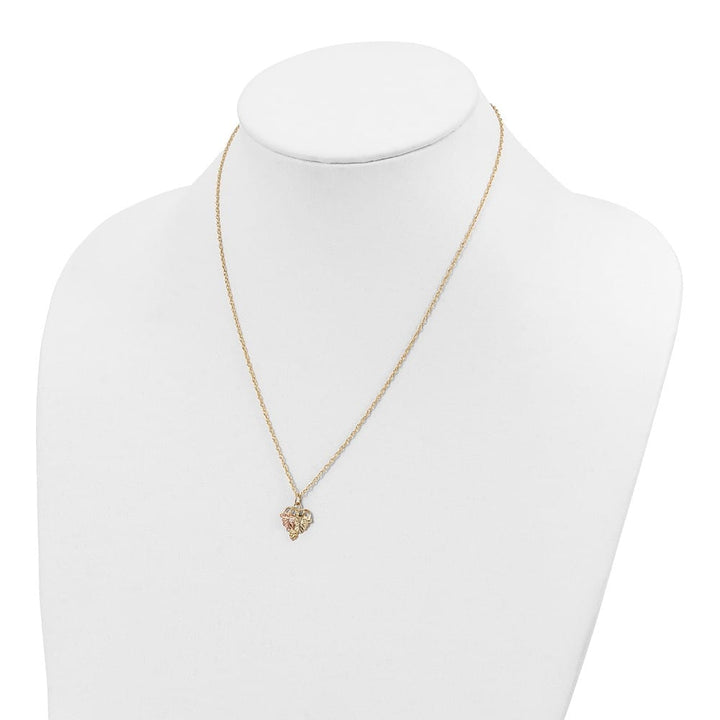 10K Tri-Color Black Hills Gold Grapes and Leaves 18 inch Necklace