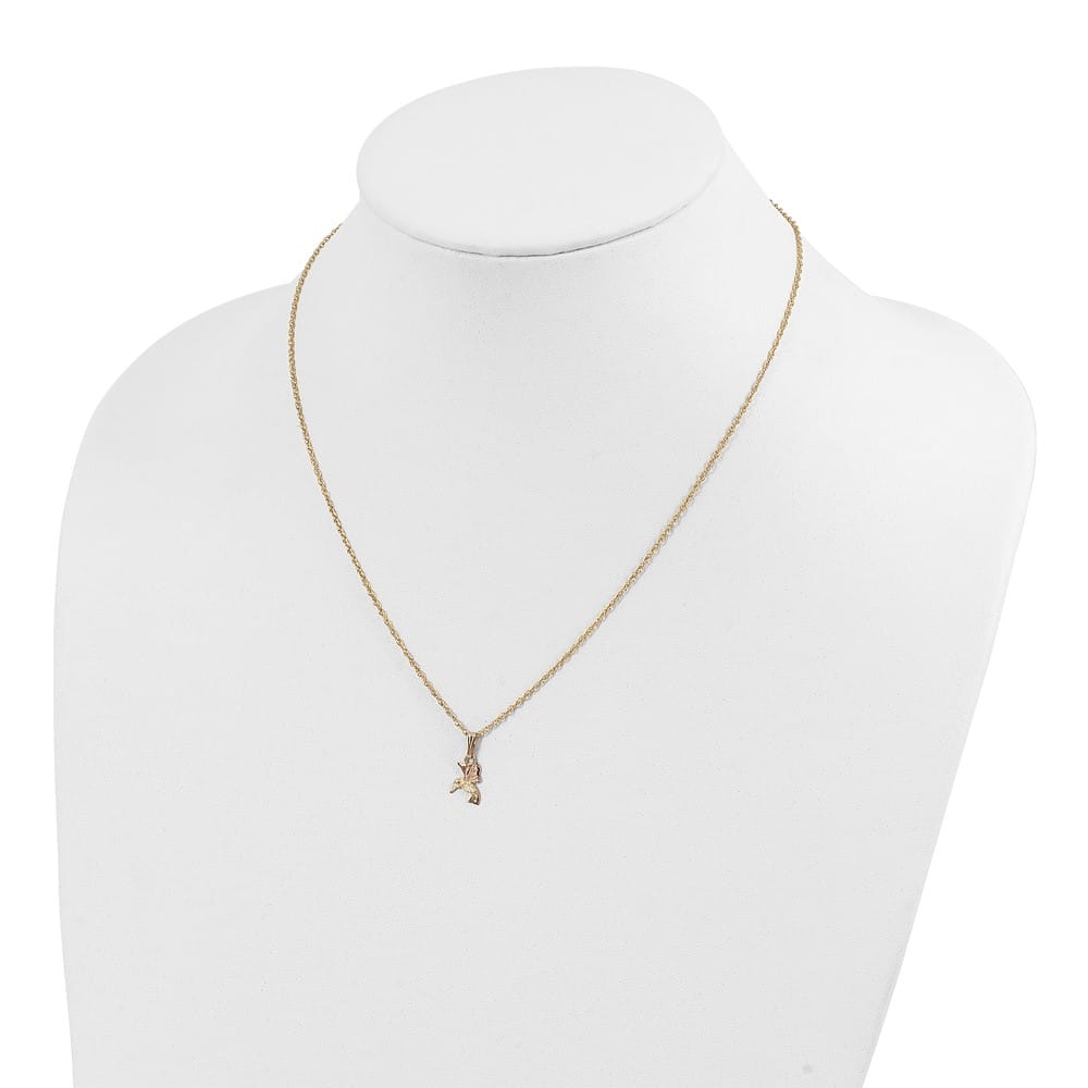 10K Tri-Color Black Hills Gold Hummingbird 18 inch Necklace