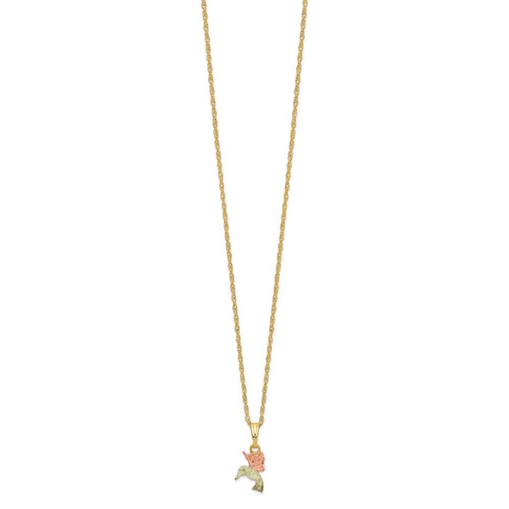 10K Tri-Color Black Hills Gold Hummingbird 18 inch Necklace