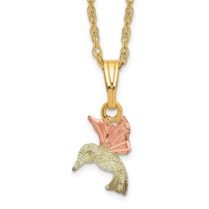 10K Tri-Color Black Hills Gold Hummingbird 18 inch Necklace