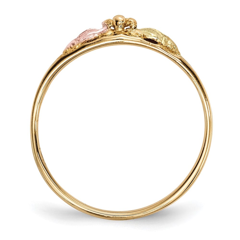 10K Tri-Color Black Hills Gold Leaves Ring