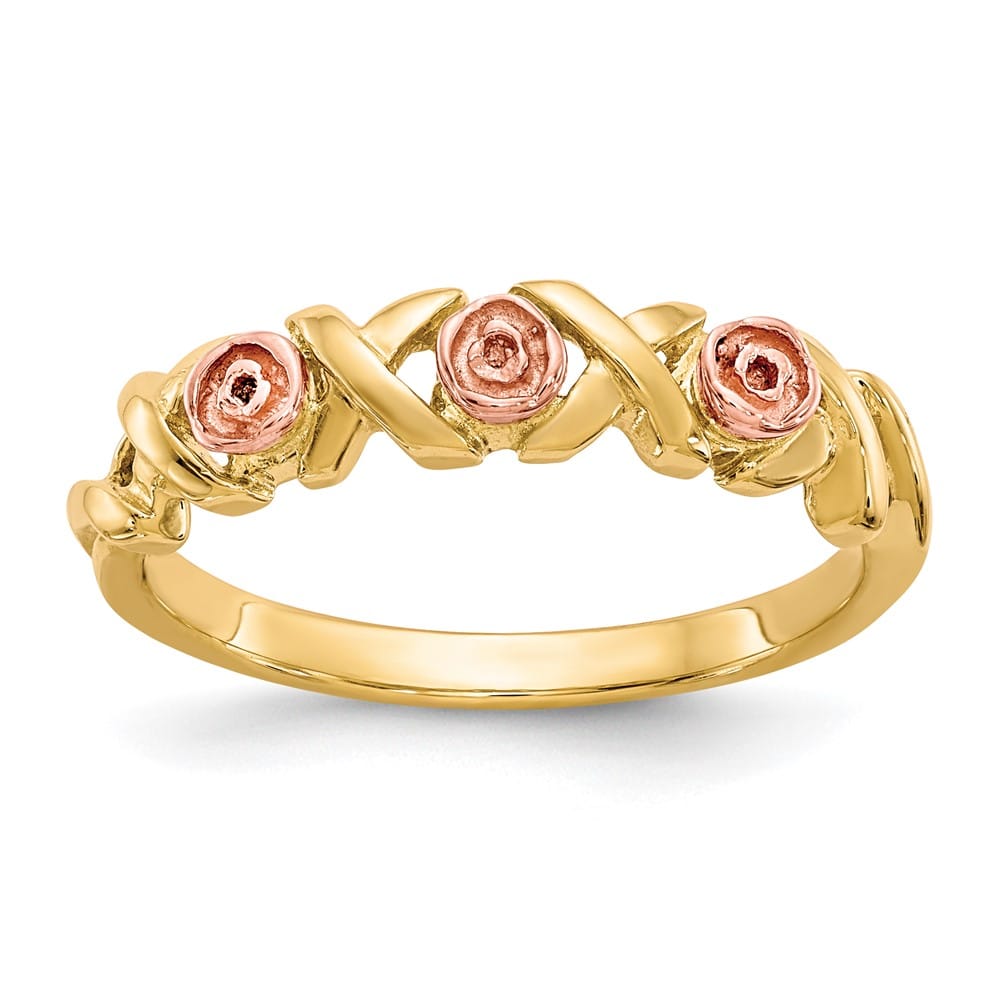 10K Two-Tone Black Hills Gold X and Rose Ring