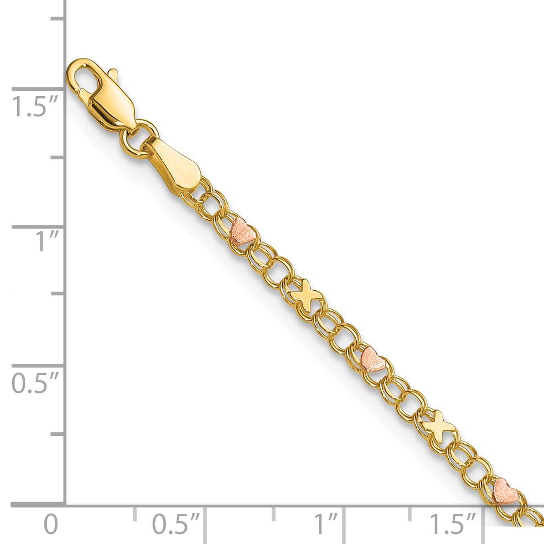 10K Two-Tone Gold 3 mm Anklet