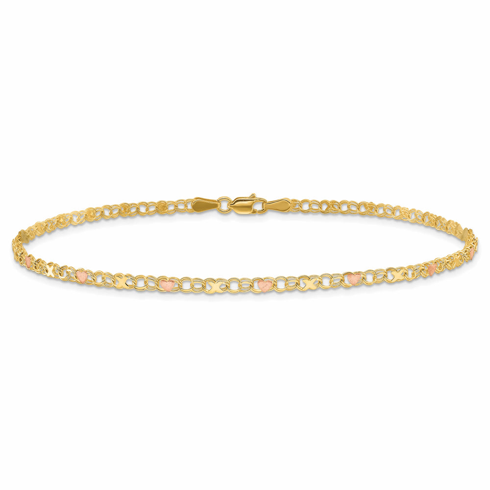 10K Two-Tone Gold 3 mm Anklet