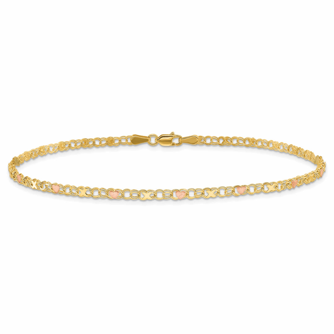 10K Two-Tone Gold 3 mm Anklet