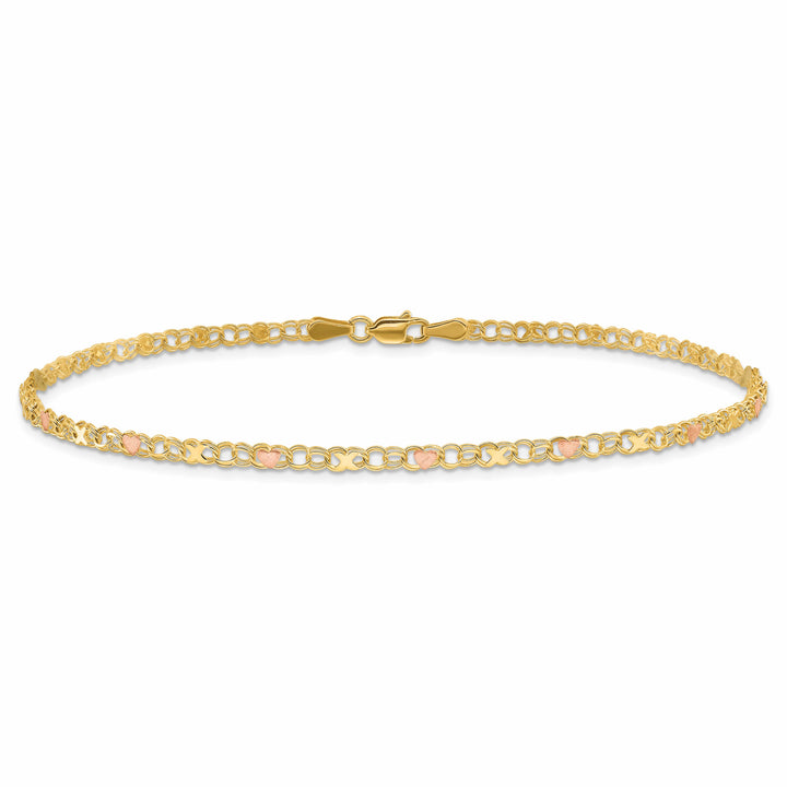 10K Two-Tone Gold 3 mm Anklet