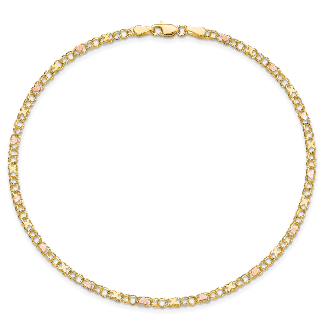 10K Two-Tone Gold 3 mm Anklet