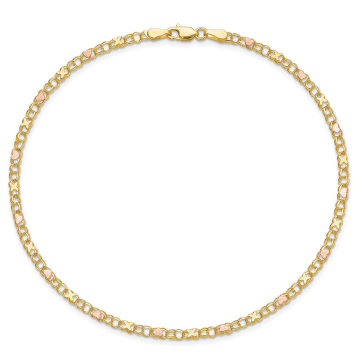 10K Two-Tone Gold 3 mm Anklet
