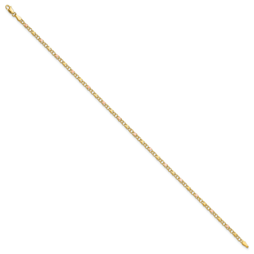 10K Two-Tone Gold 3 mm Anklet