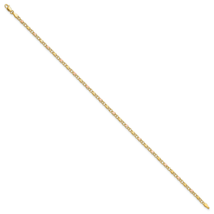 10K Two-Tone Gold 3 mm Anklet