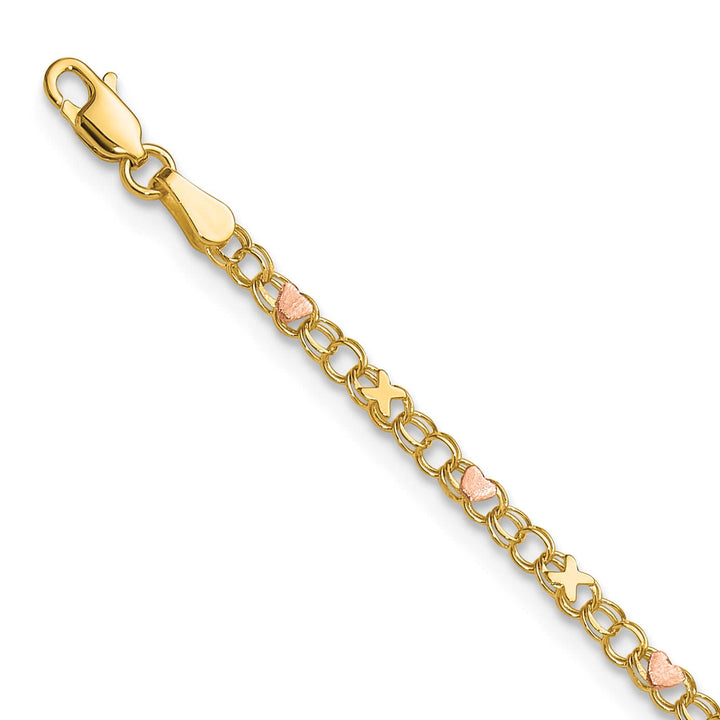 10K Two-Tone Gold 3 mm Anklet
