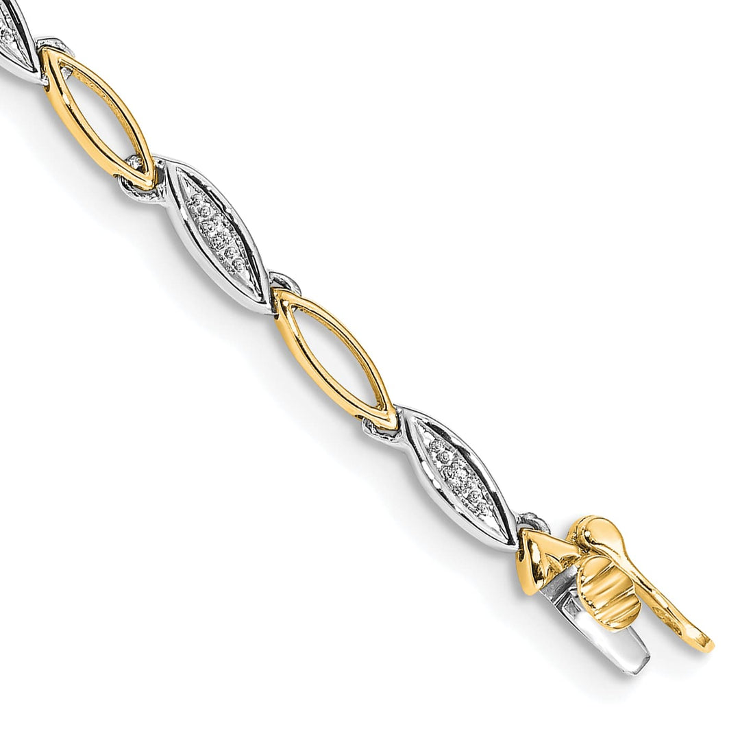 10K Two-Tone Gold 3 mm Diamond Bracelet