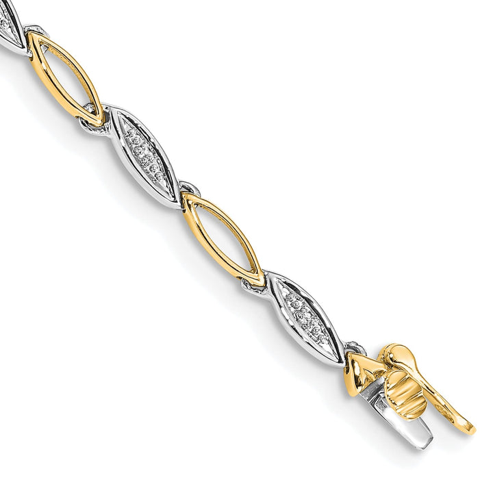 10K Two-Tone Gold 3 mm Diamond Bracelet