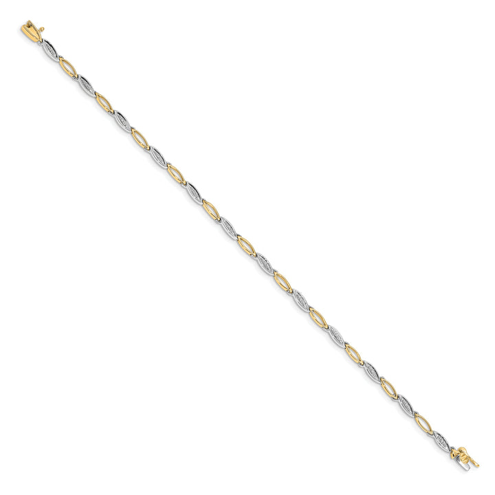 10K Two-Tone Gold 3 mm Diamond Bracelet