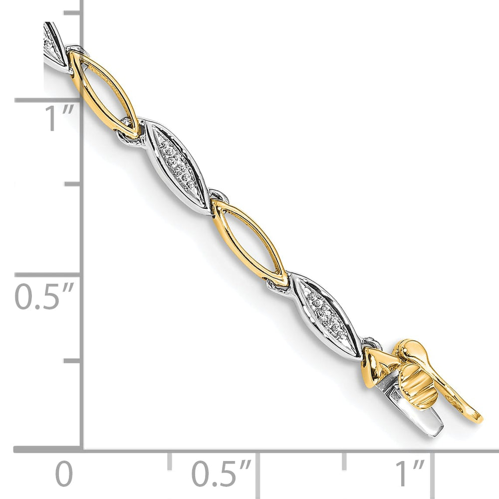 10K Two-Tone Gold 3 mm Diamond Bracelet