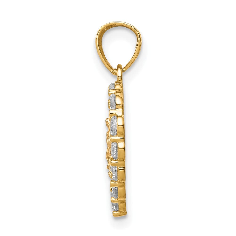 10K Two-Tone Gold CZ Our Lady of Guadalupe Heart Pendant