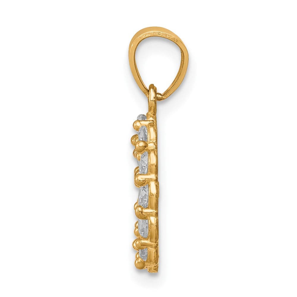 10K Two-Tone Gold CZ Oval Our Lady of Guadalupe Pendant