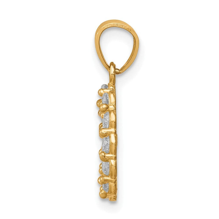 10K Two-Tone Gold CZ Oval Our Lady of Guadalupe Pendant