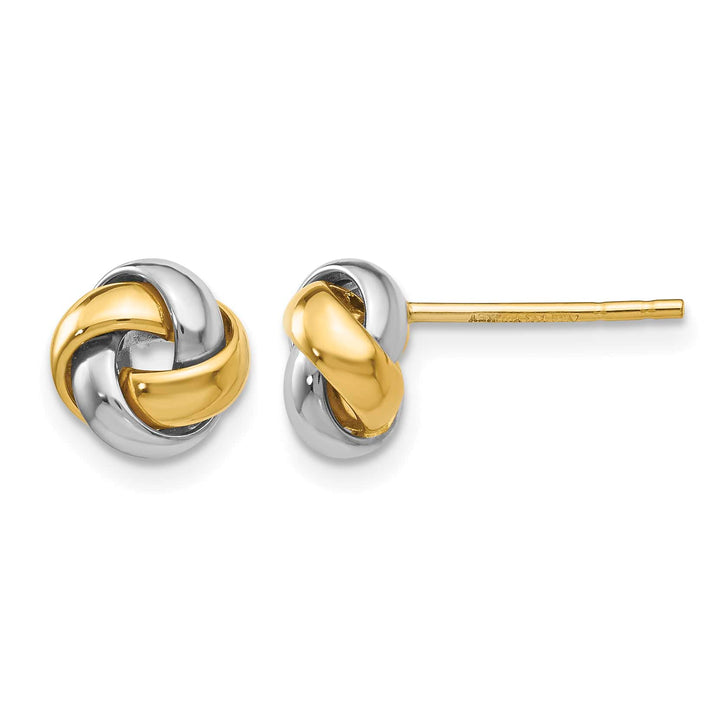 10k Two-tone Gold Knot Post Earrings