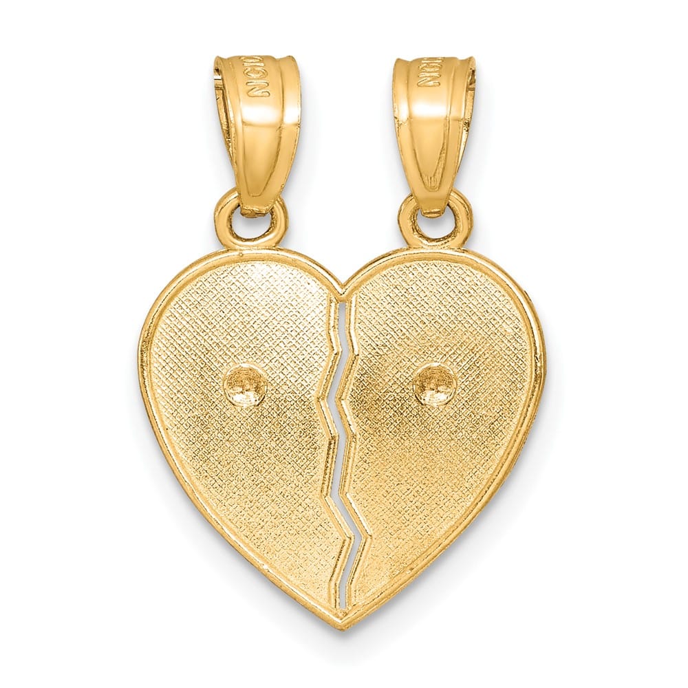 10K Two-Tone Gold Lady of Guadalupe Break-Apart Te Amo Heart Pendant