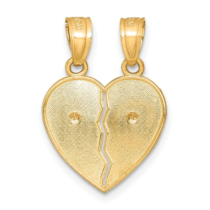 10K Two-Tone Gold Lady of Guadalupe Break-Apart Te Amo Heart Pendant