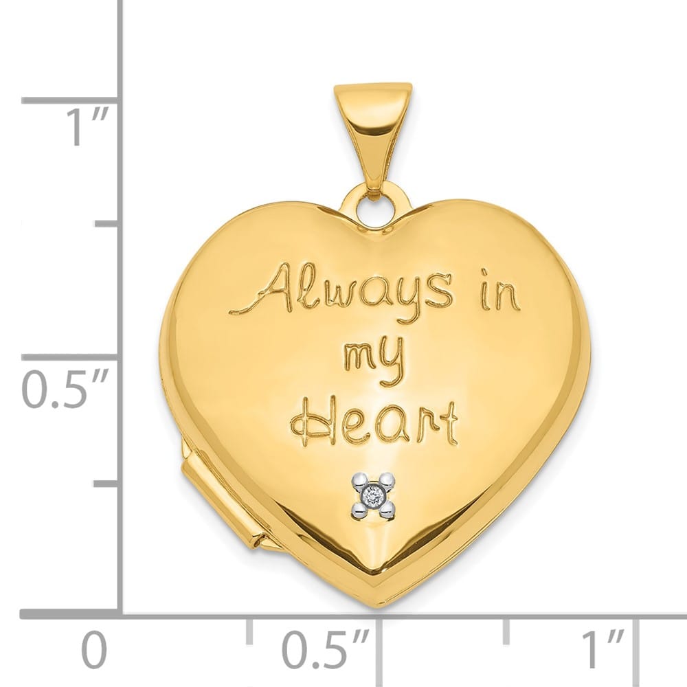 10K Two-Tone Gold Large Always in My Heart with Heart Charm Locket