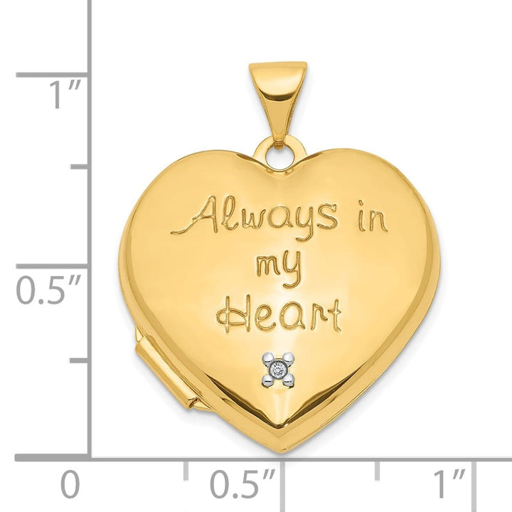 10K Two-Tone Gold Large Always in My Heart with Heart Charm Locket
