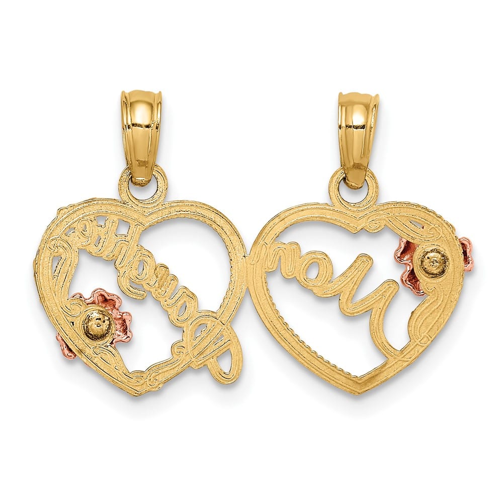 10K Two-Tone Gold Medium MOM - Daughter 2-Piece Break-apart Pendant