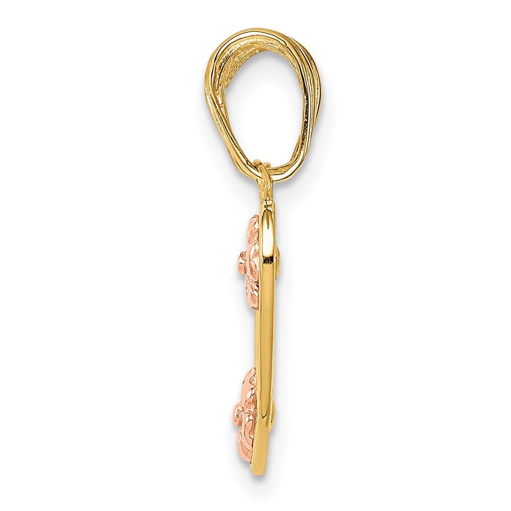 10K Two-Tone Gold Medium Mommy and Me 2-Piece Break-Apart Heart Charm