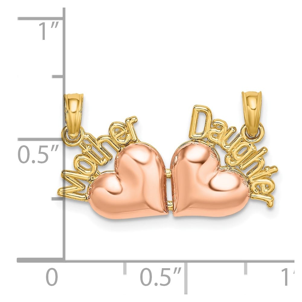 10K Two-Tone Gold Medium Mother and Daughter 2-Piece Break-Apart Charm