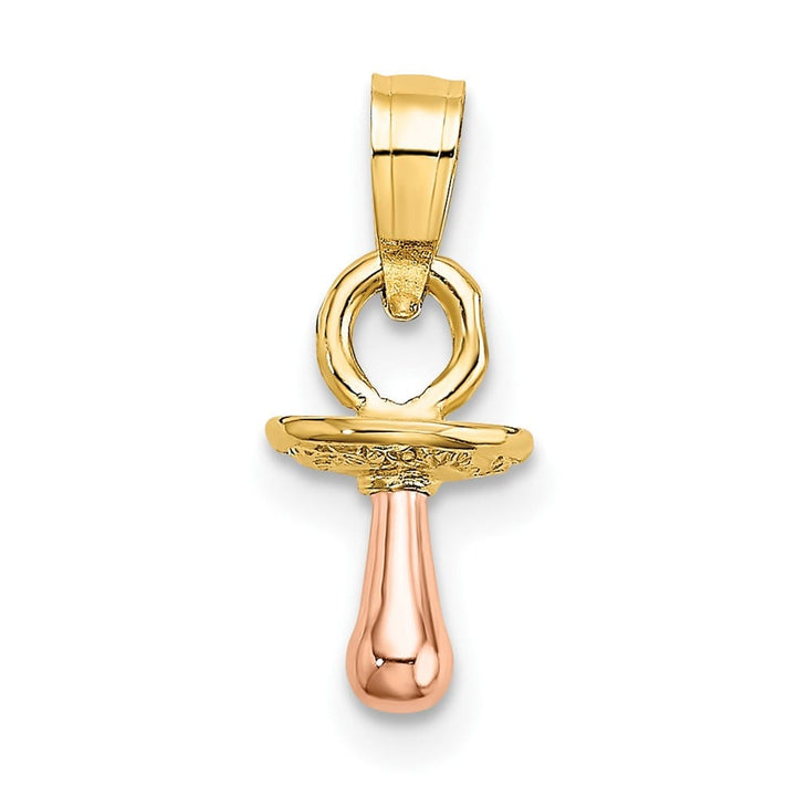 10K Two-Tone Gold Polished 3-D Small Pacifier Charm